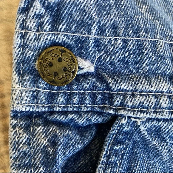 Vtg 80s Oshkosh Acid Wash Denim Overalls Size 18mo Classic Retro Country Blue - Picture 4 of 11